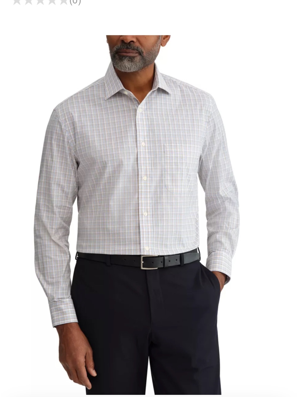 Men's Long-Sleeve Blue Plaid Dress Shirt